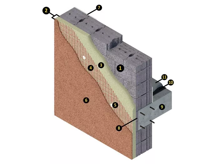Cerramiento Arliblock Macizo 30-30 Mineral - Esquema1