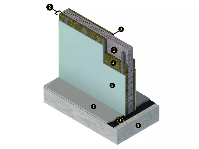 Medianería Arliblock Ladrillo 12 Fibra de Vidrio - Esquema1